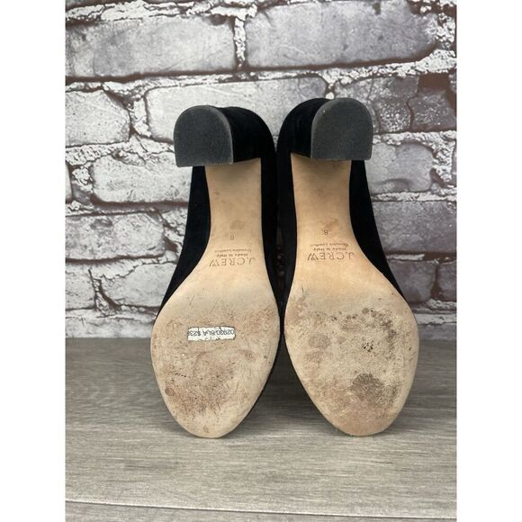 J.Crew Classic Black Suede Block Heel Round Toe Pump Heel Shoe Women Sz 8M US/39 - Picture 7 of 16